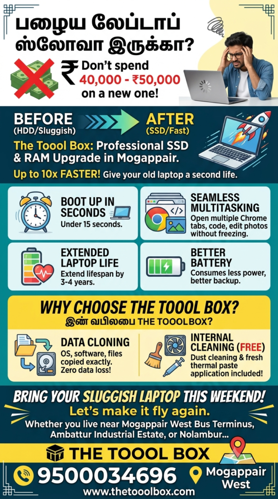 laptop SSD upgrade in Mogappair