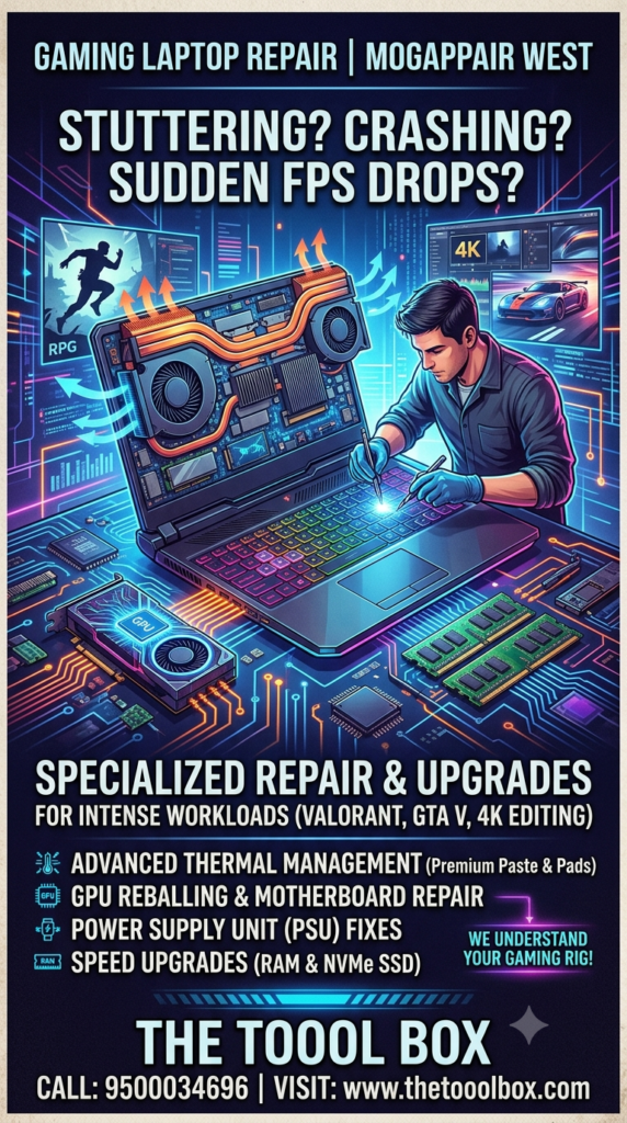 Expert Gaming Laptop Repair Service in Mogappair.